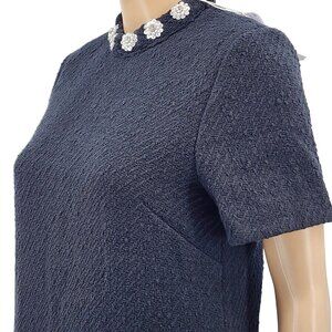 & Other Stories Black Sequin Embelllished Collar Mini Dress, Women's 4